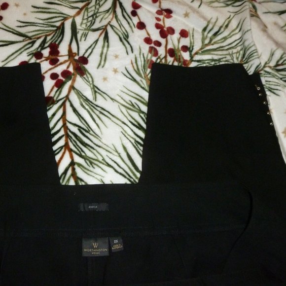 Black Stretchy  Straight Pull-On Elastic waistline Sz XL - Picture 5 of 9